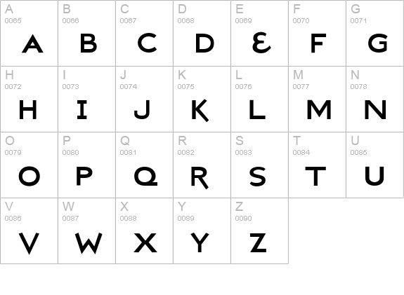Ribjoint uppercase A-Z preview