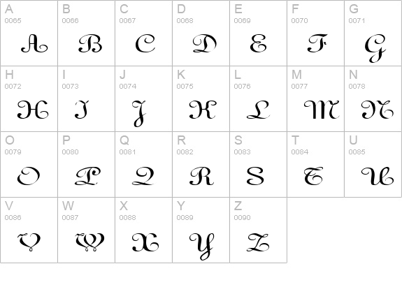Ricarda uppercase A-Z preview