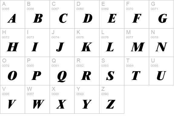 Riccione-ExtraBoldIta uppercase A-Z preview