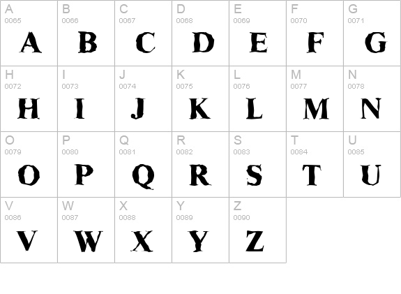 RiccioneRandom-Xbold-Regular uppercase A-Z preview