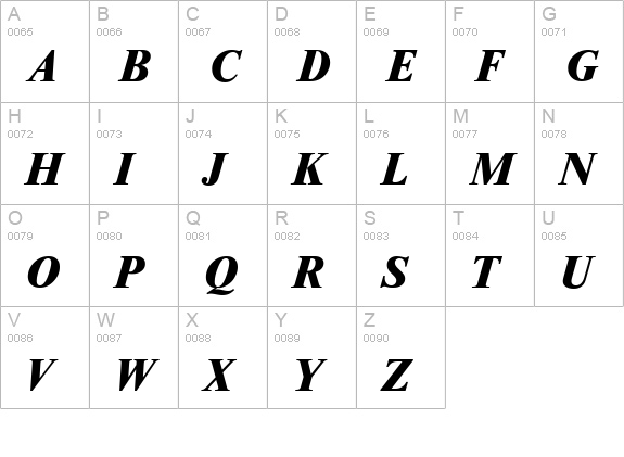 RiccioneSerial-Xbold-Italic uppercase A-Z preview