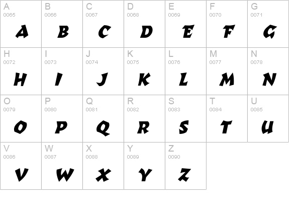 Richter Italic uppercase A-Z preview