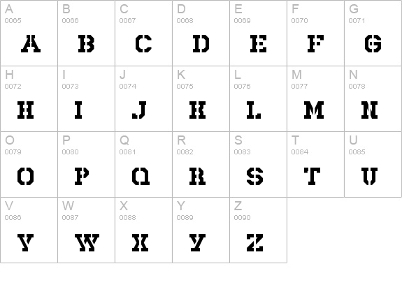 Rick Lobster Regular uppercase A-Z preview