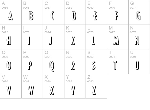 RicksAmericanNF uppercase A-Z preview
