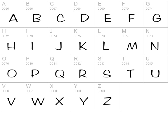RifrafScriptSSK uppercase A-Z preview