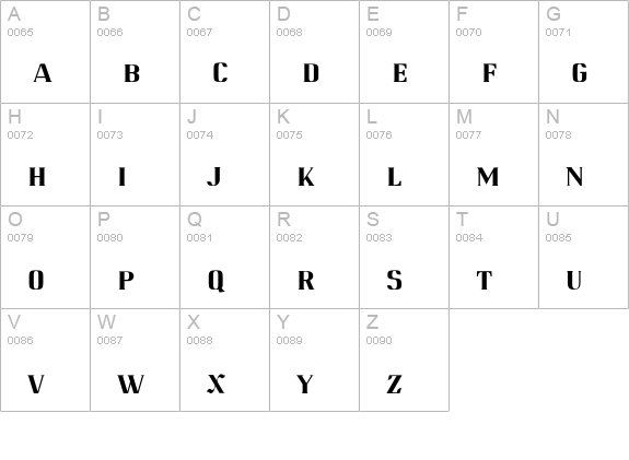 Rigotolio uppercase A-Z preview
