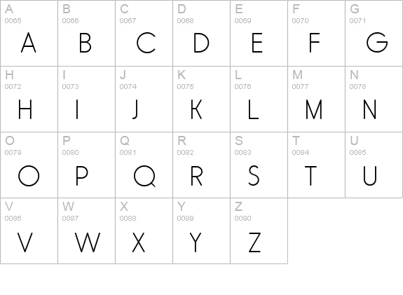 Rimouski Light uppercase A-Z preview