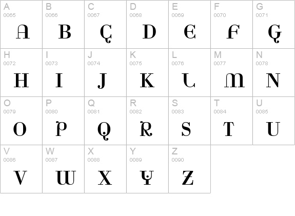 Rina uppercase A-Z preview