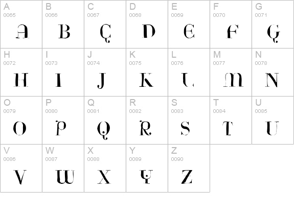 Rina Gaunt uppercase A-Z preview
