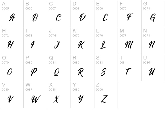 Ringtrack uppercase A-Z preview