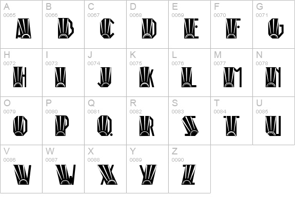 Rio Art Deco uppercase A-Z preview