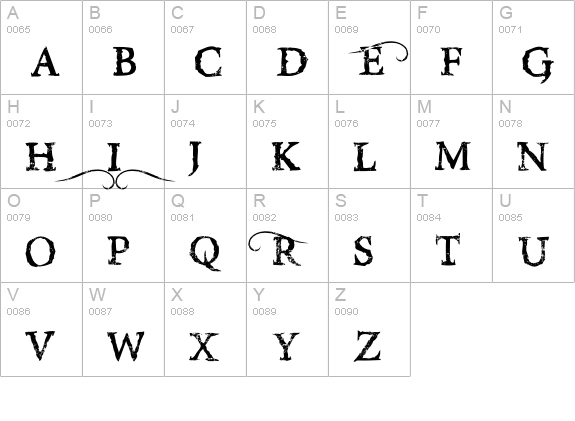 Rise InsidE Regular uppercase A-Z preview