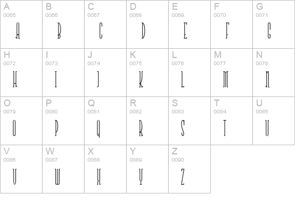 Risky Business Square NF ExtraLight uppercase A-Z preview