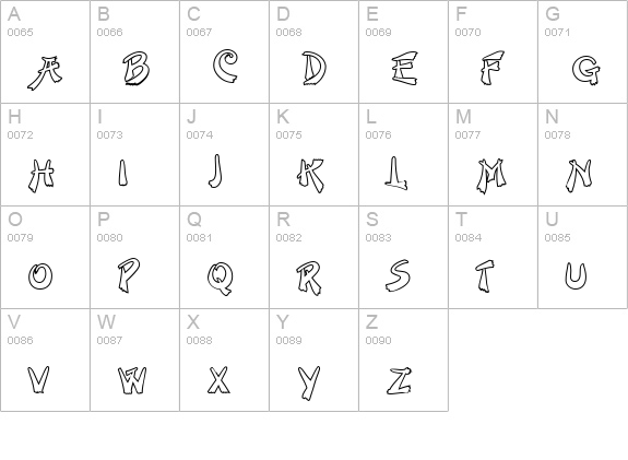 Rival uppercase A-Z preview
