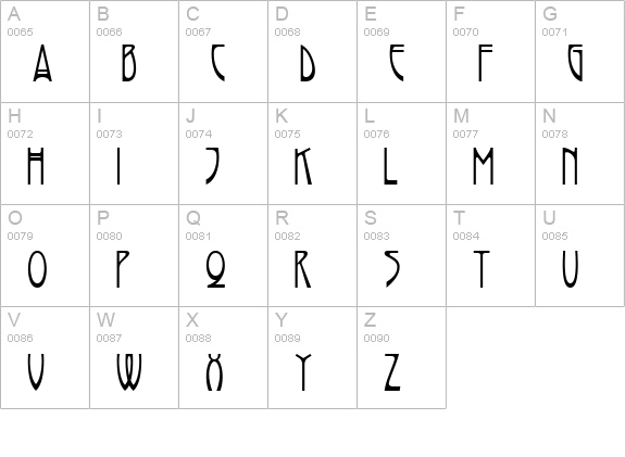 Rivanna uppercase A-Z preview