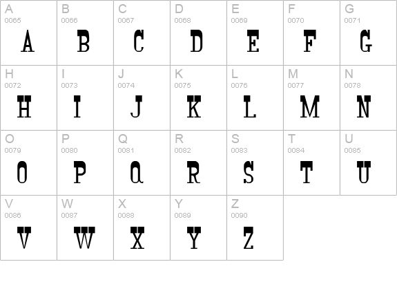 Riverboat uppercase A-Z preview