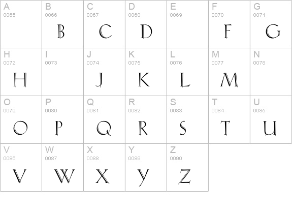 RivoliInitials uppercase A-Z preview