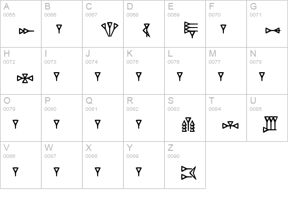 RK Ugaritic uppercase A-Z preview