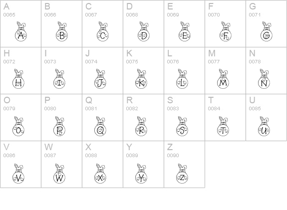 RMBunny uppercase A-Z preview