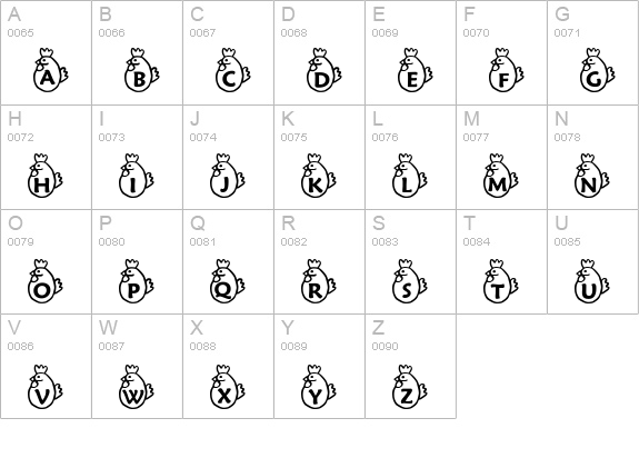 RMChicky uppercase A-Z preview