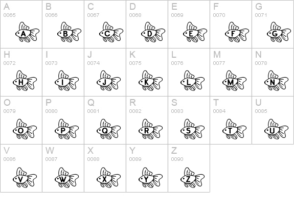 RMFish2 uppercase A-Z preview