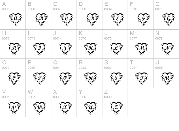 RMFlwrHt  uppercase A-Z preview
