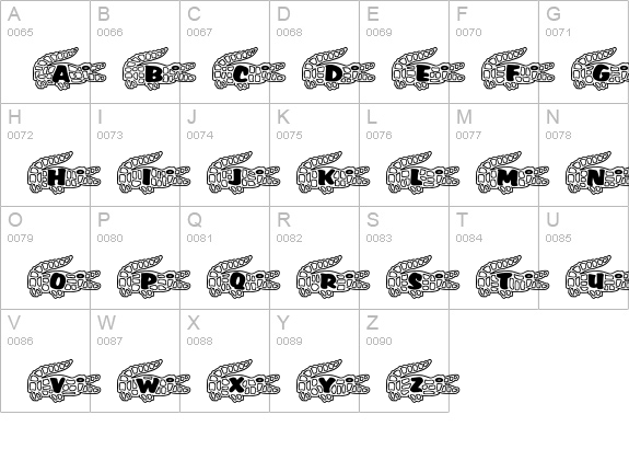 RMGator  uppercase A-Z preview