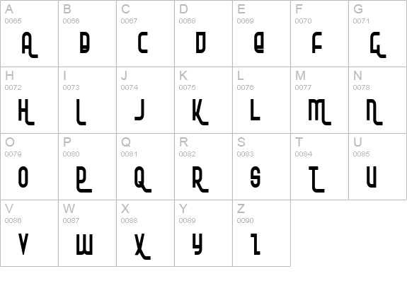 Ro'Ki'Kier Condensed uppercase A-Z preview