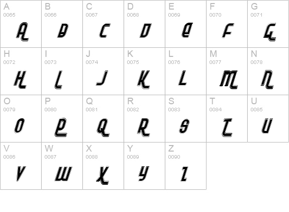 Ro'Ki'Kier Pro Italic uppercase A-Z preview