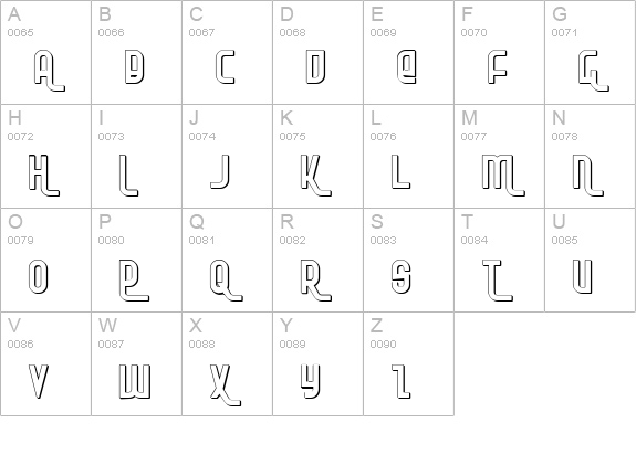 Ro'Ki'Kier Shadow uppercase A-Z preview