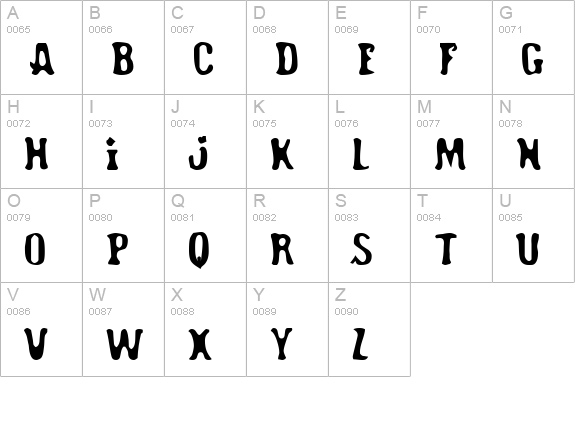 Road Hoe uppercase A-Z preview