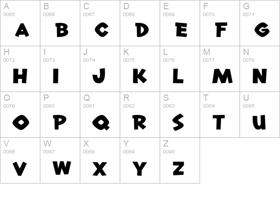 Roast Beef BTN uppercase A-Z preview