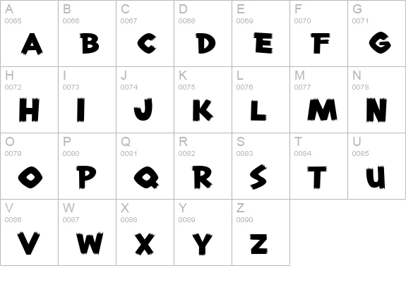 Roast Beef BTN Ragged uppercase A-Z preview