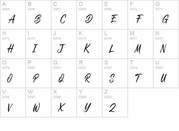 Roasting Script Handwritten Font uppercase A-Z preview