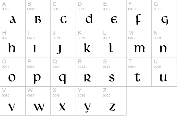 Robespierre uppercase A-Z preview