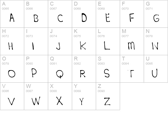 RobinsHand uppercase A-Z preview