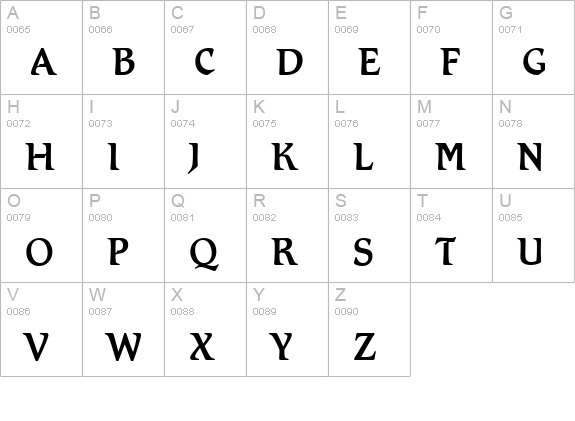Robinson-Regular uppercase A-Z preview
