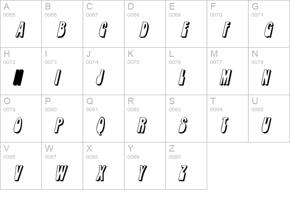 RobleSCapsSSK Italic uppercase A-Z preview