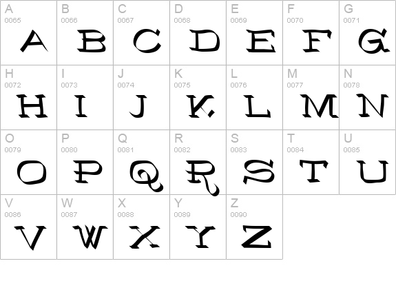 RoboKoz uppercase A-Z preview