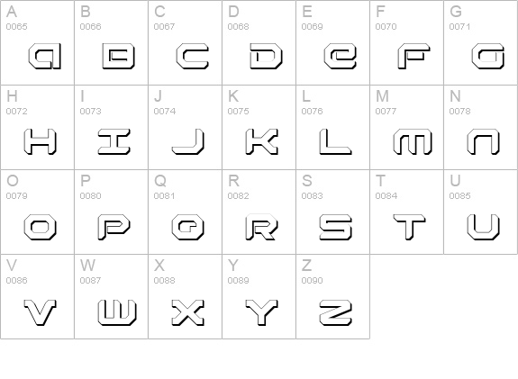 Robotaur 3D uppercase A-Z preview