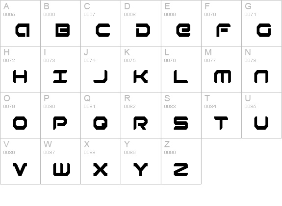 Robotaur Condensed uppercase A-Z preview