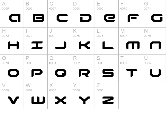 Robotaur Expanded uppercase A-Z preview