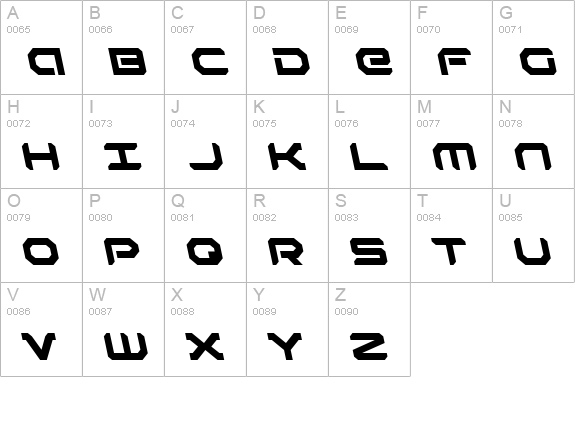 Robotaur Leftalic uppercase A-Z preview
