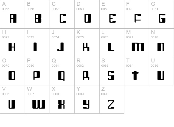 Robotic Monkey 1 uppercase A-Z preview