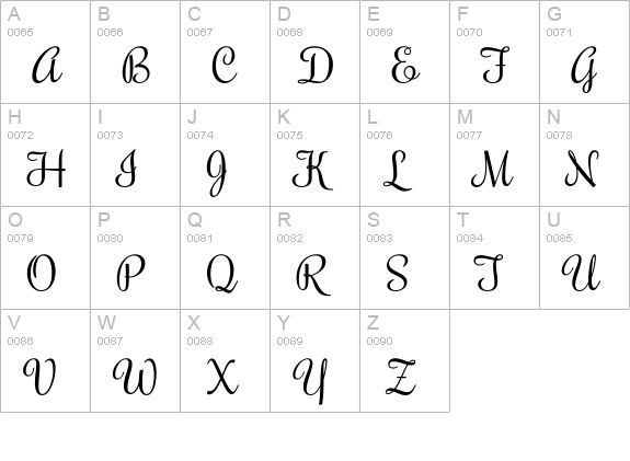 Rochester uppercase A-Z preview