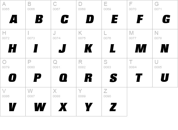 RochesterSerial-Black-Italic uppercase A-Z preview