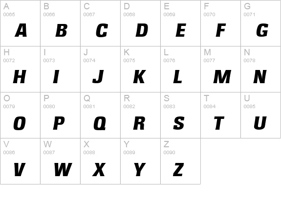 RochesterSerial-Heavy-Italic uppercase A-Z preview