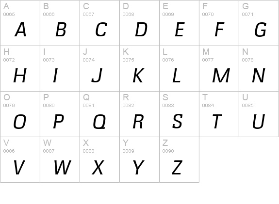 RochesterSerial-Italic uppercase A-Z preview