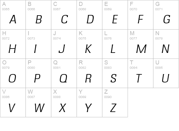 RochesterSerial-Light-Italic uppercase A-Z preview