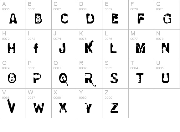 Rock electric uppercase A-Z preview